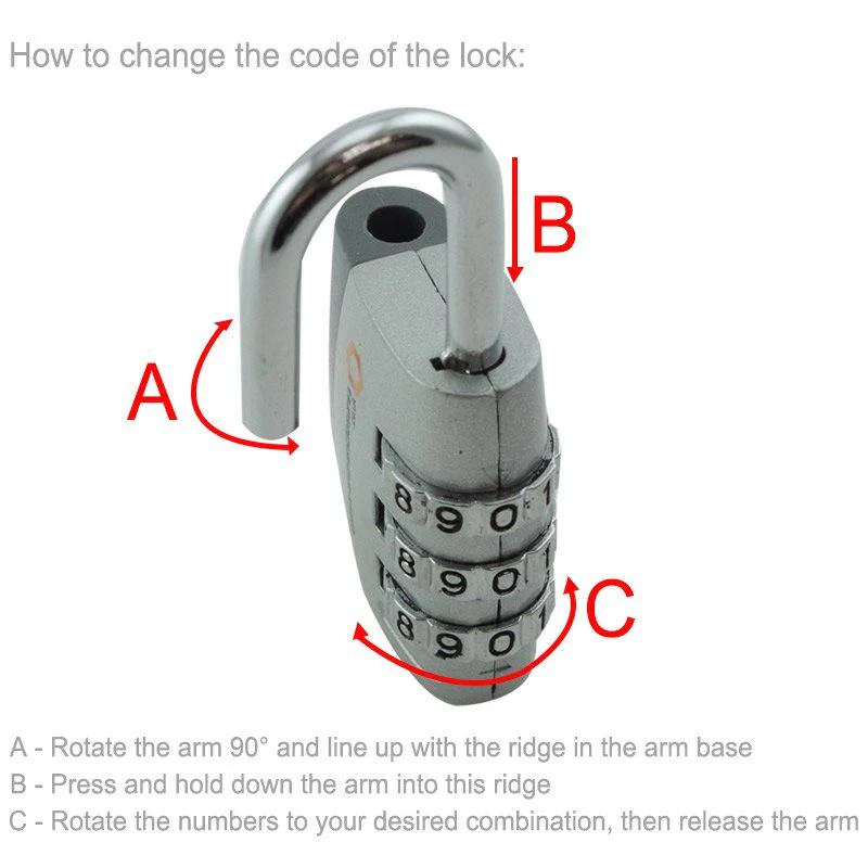 Cases and Enclosures Flight Case Combination Padlock - Image 3