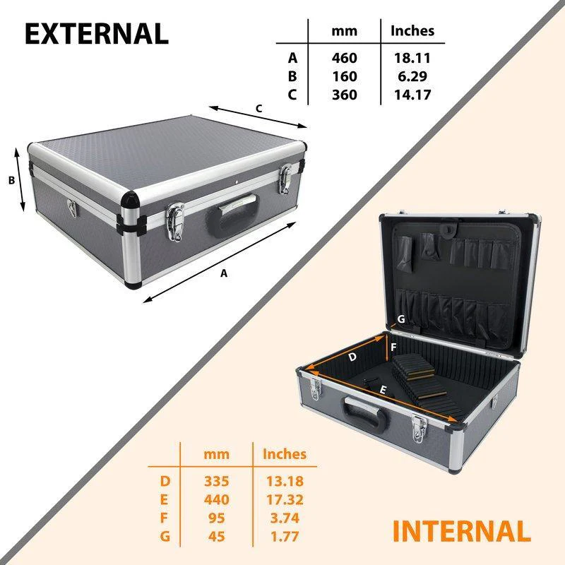 B044 Toolbox Flight Case with Tray and Internal Dividers - Image 8