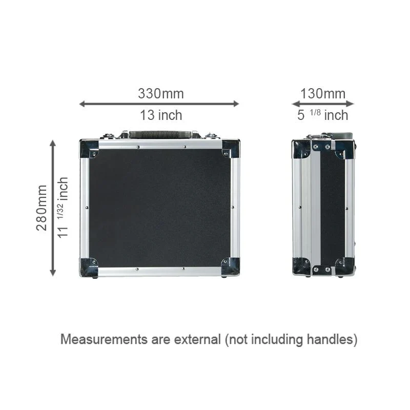 HD-230 Small Heavy Duty Black Aluminium Flight Case - Image 4