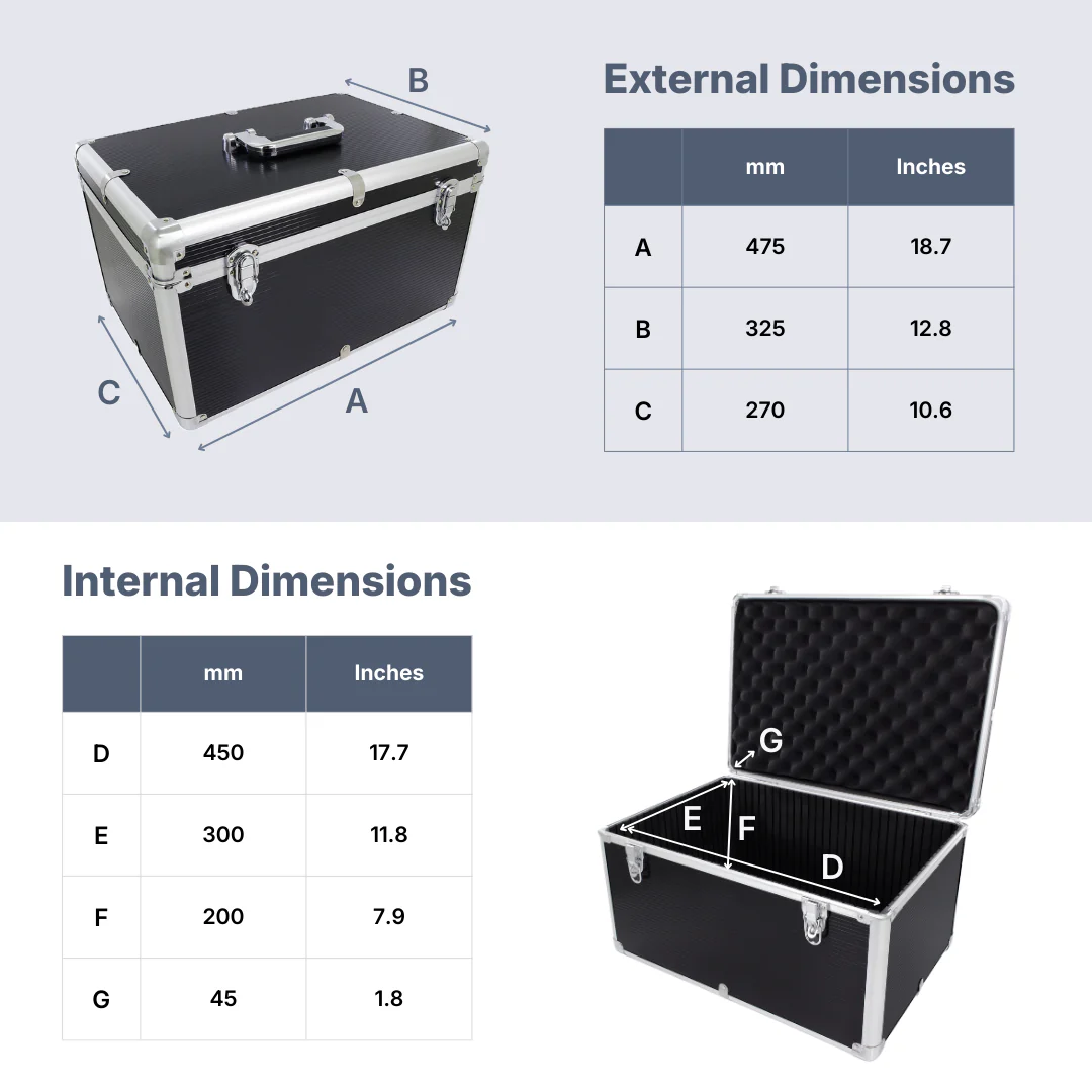 ROC 0305 Black and Silver Chest Flight Case - Image 3