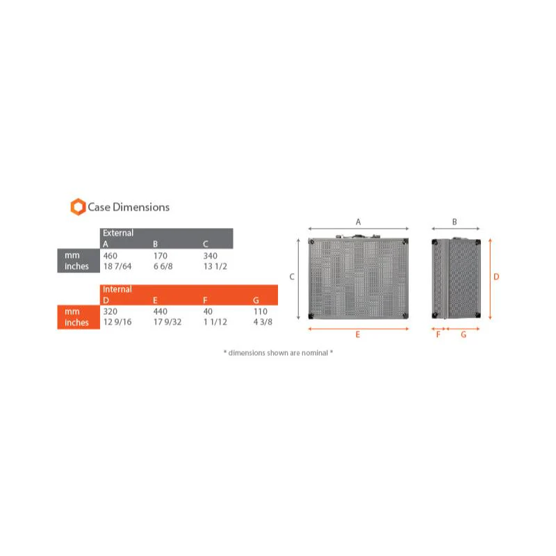 ROC B067 Large Flight Case with Cubed Foam, Dividers & Strap - Image 5