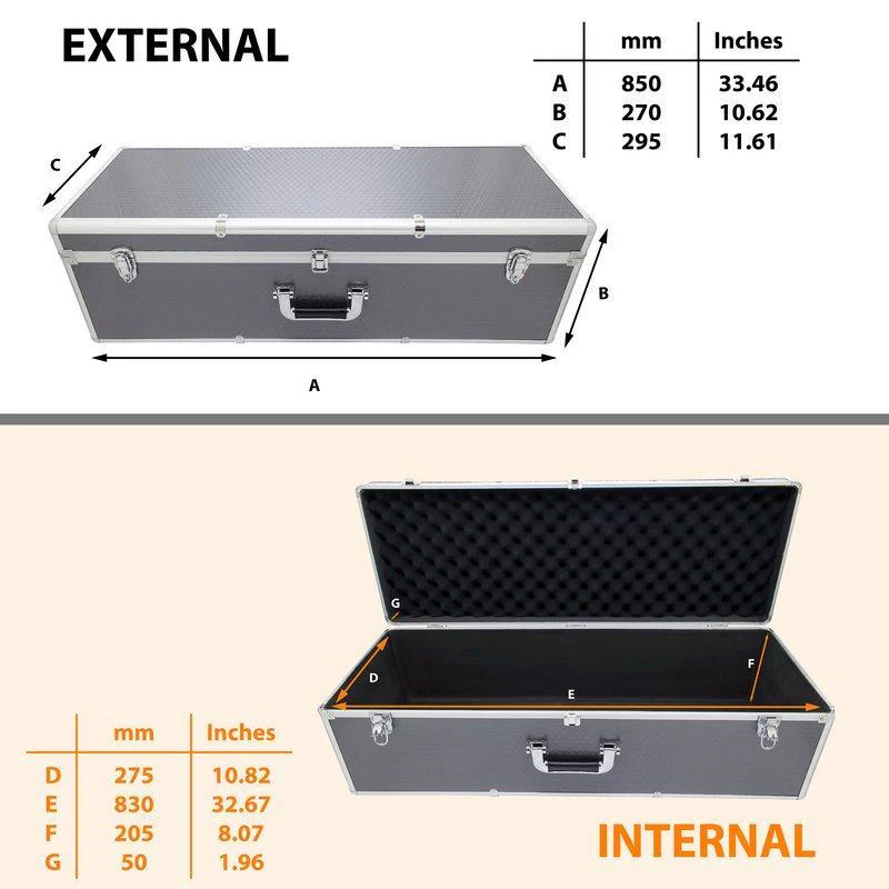 ROC C403 Large Silver Storage Flight Case with Solid Foam - Image 5