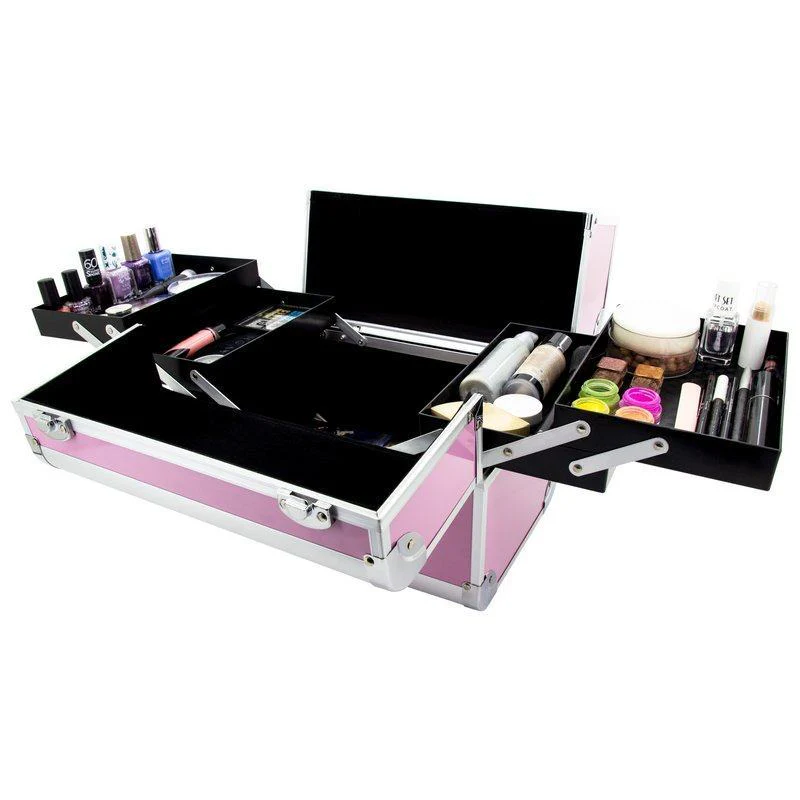 ROC Pink Small Flight Case with Fold Out Trays - Image 5