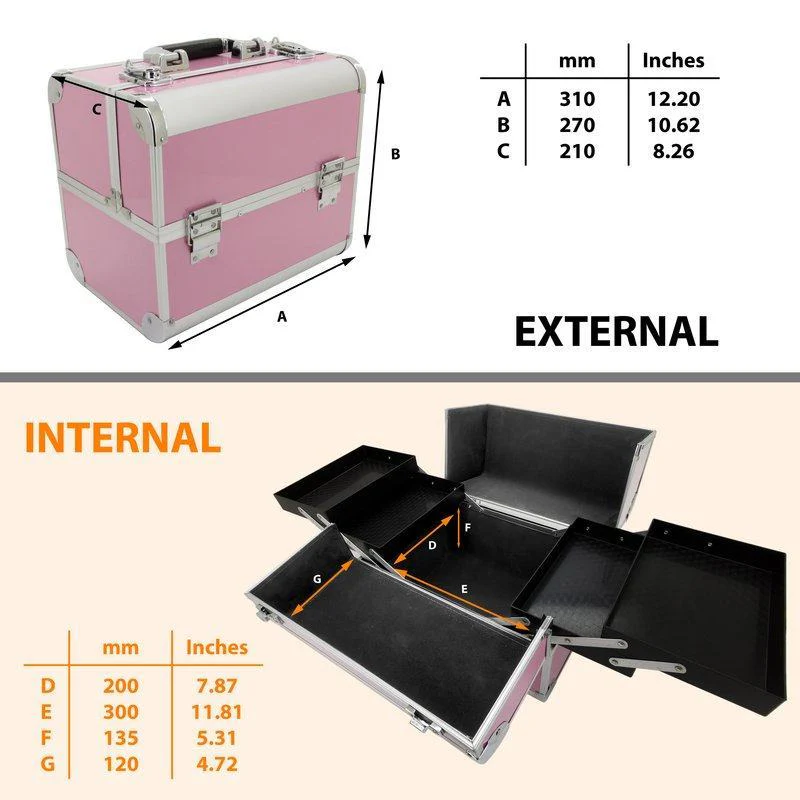 ROC Pink Small Flight Case with Fold Out Trays - Image 8