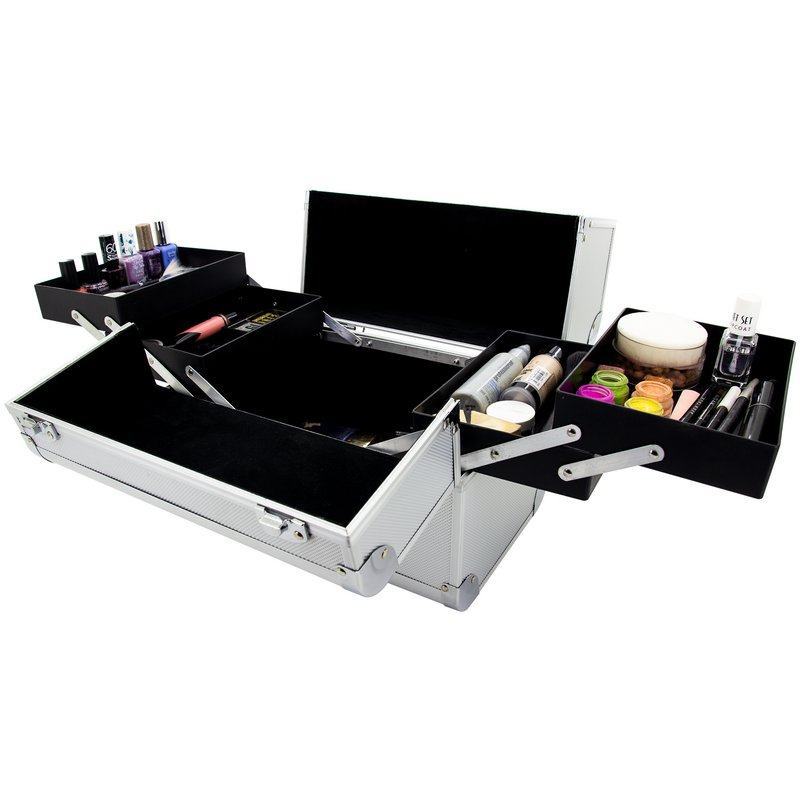 ROC Silver Small Flight Case with Fold Out Trays - Image 4