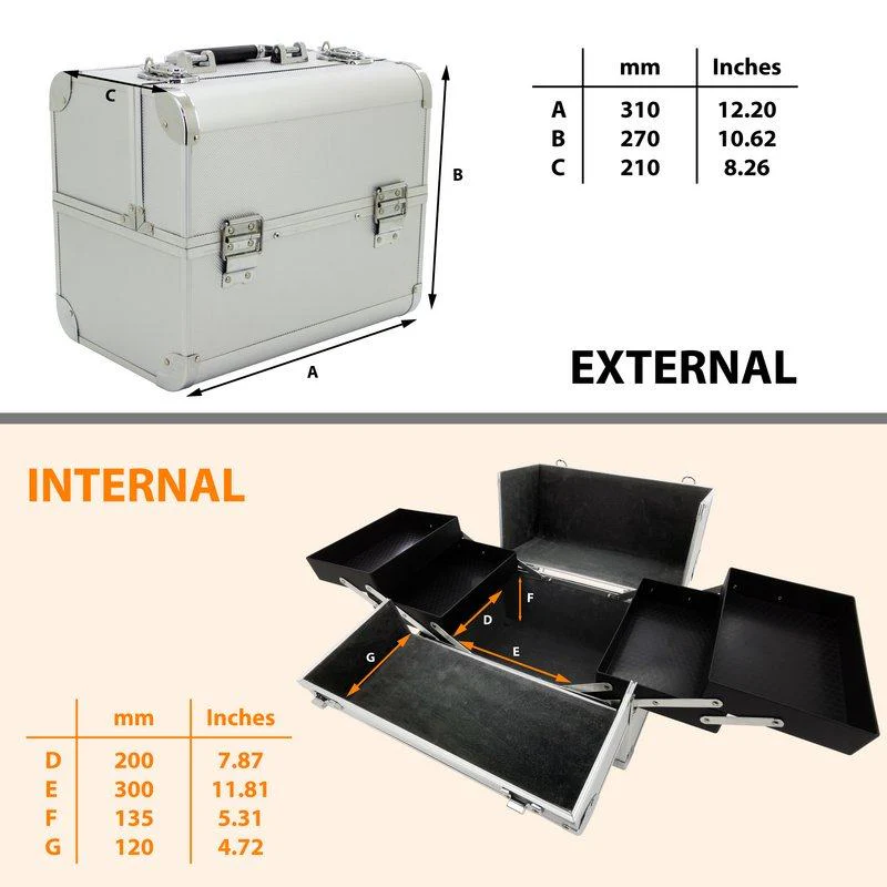 ROC Silver Small Flight Case with Fold Out Trays - Image 5